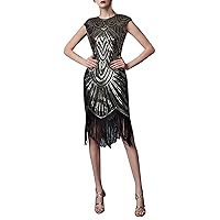 XJYIOEWT Wedding Guest Dresses for Women Long S,Women 1920s Sexy Vintage Casual Gothic Dress Plus Size Sequin Tassel 20s