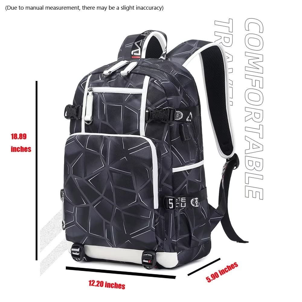 ELFJE Soccer Player M-essi Individualized Laser Mechanical Laptop Multifunction Backpack Travel Daypack Fans Bag