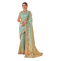 Fancy Indian Women Heavy Embroidery Party Wear Saree Designer Cocktail Trendy Muslim Diwali Wedding Sari 3050