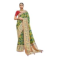 Gorgeous Royal wedding Printed base Indian Bride Silk Designer Border & pallu sari Bridal saree Blouse 3486