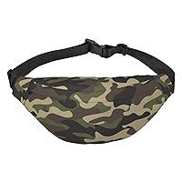 Camo Large Crossbody Fanny Pack Belt Bag With 3 Zipper Pockets, Gifts For Sports Festival Workout Traveling Running Casual Hands Free Waist Pack Wallets Phone Bag