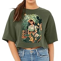 Garden Design Women's Crop Tee Shirt - Beautiful Cropped T-Shirt - Nature Crop Top