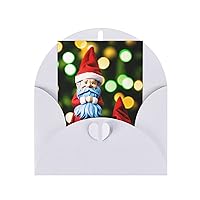 Christmas Doll Print Blank Greeting Cards, Love Buttons, Pearl Paper Envelopes Suitable For Various Occasions - Anniversary Cards, Thank You Cards, Holiday Cards, Wedding Cards, Congratulations, And More