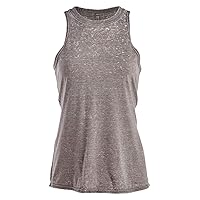 J America Ladies' Zen Jersey Tank L CEMENT