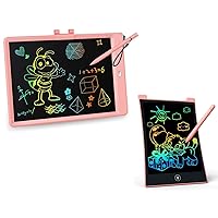 KOKODI LCD Writing Tablet, 10 Inch Colorful Toddler Doodle Board Drawing Tablet, Erasable Reusable Drawing Pads, Educational and Learning Toy for 3-6 Years Old Boy and Girls(Pink&10 inch Pink)