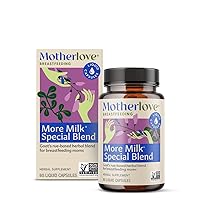 More Milk Special Blend (60 Liquid caps) Herbal Lactation Supplement w/Goat’s Rue to Build Breast Tissue & Support Breast Milk Supply—Non-GMO, Organic Herbs, Vegan, Kosher, Soy-Free