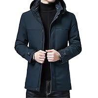 Winter Parkas Male Overcoat Hat Warm Windbreaker Men's Casual Jacket Thick Classic Windproof Business