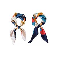 tagunop Silk Feeling Scarf Fashion Pattern Large Square Satin Headscarf for Women 27 Inches