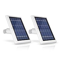 Wasserstein Solar Panel (2W 5V) Compatible with Ring Spotlight Cam Battery/Stick Up Cam Battery - Continuous Power for Your Ring Surveillance Camera (2-Pack, White)