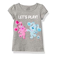 Nickelodeon Blue's Clues & You Be You Toddler Girls Short Sleeve Tee Shirt-Blue & Magenta