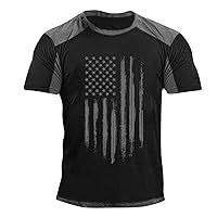 American Flag T Shirt Men Flag Pattern Vintage T Shirts Loose Cotton Short Sleeve