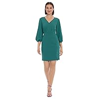 Donna Morgan Women's Long Sleeve V-Neck Dress