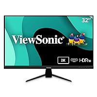 ViewSonic VX3267U-2K 32 Inch 1440p IPS Monitor with 65W USB C, HDR10 Content Support, Ultra-Thin Bezels, Eye Care, HDMI, and DP Input, Black