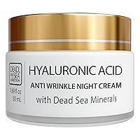 Dead Sea Collection Anti-Wrinkle Night Cream for Face with Hyaluronic Acid and Sea Minerals - Nourishing and Moisturizer Face Cream (1.69 fl.oz)