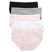 Hanes Ultimate Women's Hipster Panties 5-Pack, Moisture-Wicking Hipster Briefs, Hipster Underwear, 5-Pack (Colors May Vary)