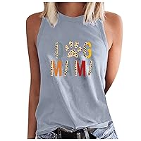 Dog Mama Sleeveless Graphic Tank Tops for Women Summer Loose Fit Sleeveless Tee Shirts Women Casual Workout T-Shirts