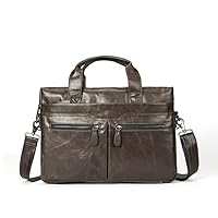 Men's Leather Expandable Laptop Briefcase