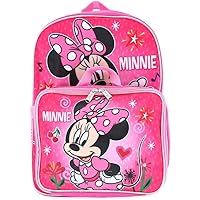 Ruz Disney Minnie Mouse Kid's 16 Inch Backpack With Removable Lunch Box Set School