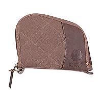 Ruger Prescott Handgun/Pistol Attache and Rifle Gun Case (48 inches), Universal, Lockable, Quilted Cotton Canvas with Leather Trim, Brown