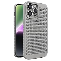 LOFIRY- Case for iPhone 15Pro Max/15 Pro/15 Plus/15, Full Body Heat Radiation Hole Cover with Camera Lens Protective Slim Shell Anti Fingerprint (15 Pro Max,Grey)