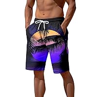 Men's Swim Trunks 9 Inch Inseam Bathing Suit Hawaiian Swimsuits Beach Shorts Summer Athletic Shorts Printed Trunks