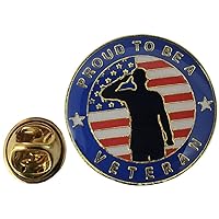 Proud to Be A Veteran USA Soldier Circle Hat Cap Lapel Pin LOT of 50 PINS