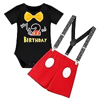 IMEKIS Baby Boys 1st Birthday Cake Smash Dinosaur Caterpillar Outfit Romper Bloomers Suspenders 3PCS Photo Props Clothes Set