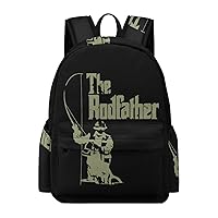 The Rodfather Fishing Casual Backpack Travel Hiking Laptop Business Bag for Men Women Work Camping Gym