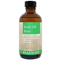Plantlife Body Oil Base Carrier Oil - Cold Pressed, Non-GMO, and Gluten Free Carrier Oils - For Skin, Hair, and Personal Care - 4 oz