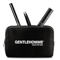 Men's Eyebrow Pencil Gray, Neoprene Toiletry Bag and Tweezer for Men's Eyebrows and Beard | Men's Eyebrow Collection to Groom and Shape Your Brows (Gray)