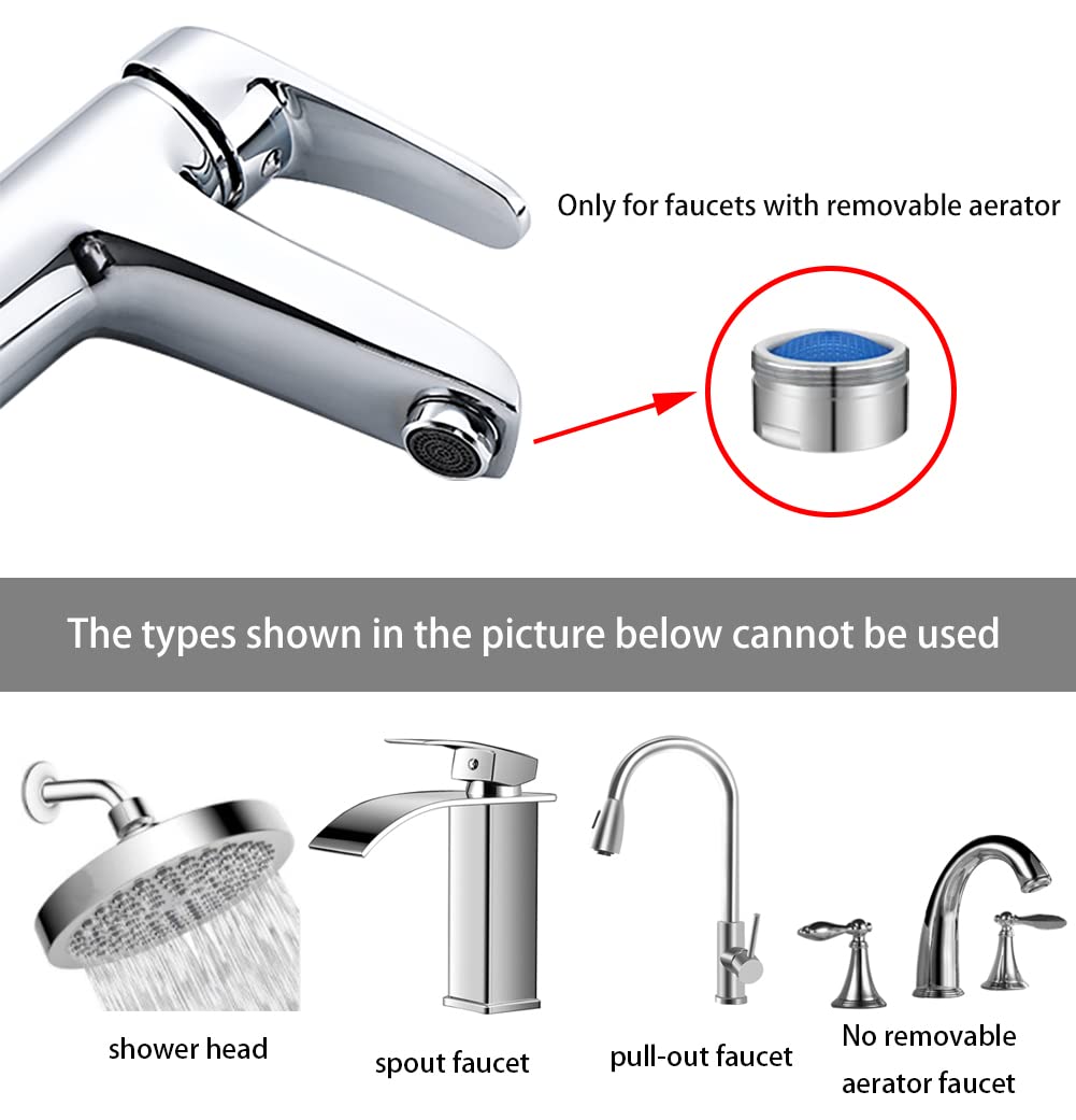 Hsmhose Sink Faucet Quick Connector,Faucet Adapter for Sink Connection Shower Hose/Garden Hose/Portable Washing Machine,Pet Bathing Chrome