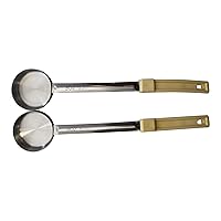 3 Ounce Solid Stainless Steel Portion Control Ladle Spoon for Measuring and Serving; Commercial Grade Serving Scoops [Pack of 2]