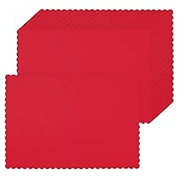 Sabary 500 Pcs Disposable Paper Placemats Wavy Edge Paper Place Mats Bulk Rectangle Blank Dining Table Mats for Kids Adults Dinning Table, 14.6 x 10.2 Inches(Red)