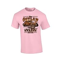 Hot Rod Classic Cars T-Shirt The Outlaw Garage Genuine Stolen Parts Vintage Vehicles Tee Mechanic Car Enthusiast Racing -lightpink-6xl