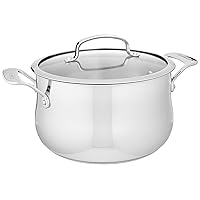 Cuisinart Contour Stainless 5-Quart Dutch Oven with Glass Cover, Silver