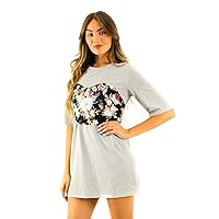 Women's Day-to-Night Half Sleeve Polyester Printed Mini Dress, 6 Pieces (2*S, 2*M, 2*L) Gray