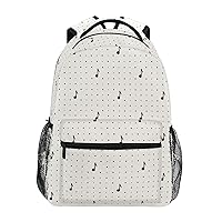 ALAZA Polka Dot Music Note Backpack for Women Men,Travel Trip Casual Daypack College Bookbag Laptop Bag Work Business Shoulder Bag Fit for 14 Inch Laptop