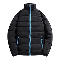 Jackets For Men Stand Collar Color Block Puffer Jacket Lightweight Winter Down Coat Winter Quilted Padded Jacket