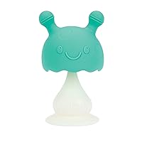Nuby Super Soft Silicone Teether with Suction Base - Visually Stimulating and Easy to Grasp Toy for Baby Teething Relief - 3+ Months