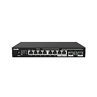 Tenda TEM2010F, 8 Port 2.5G Ethernet Switch Support NAS 5G Transmission, Unmanaged 2.5G Switch with 8 x 2.5G Ports, 2 x 2.5G SFP Slots, 50Gbps Switching Capacity, Fanless, Limited Lifetime Protection