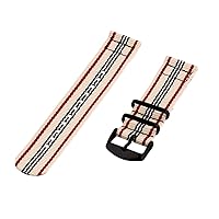 Clockwork Synergy - 18mm 2 Piece Classic Nato PVD Nylon White/Navy/Red Replacement Watch Strap Band