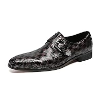 Mens Fashion Casual Plain Toe Buttons Genuine Leather Oxfords Breathable Comfort Novelty Dress Formal Shoes