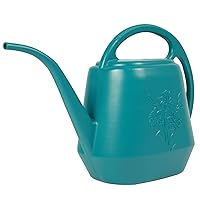 Watering Can 1 Gallon Long Spout Watering Can, Flower Patterns Indoor Watering Can with Comfortable Handle Plastic Watering Can for Garden Plants Green Gardening Tools