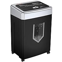Bonsaii 15-Sheet Office Paper Shredder, 40 Mins Heavy Duty Shredder for Home Office, Crosscut Shreder with Anti-Jam System & P-4 High Security Supports CD/Credit Cards/Staple,5 Gal Pullout Bin C169-B
