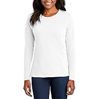 Womens 100% Cotton Long Sleeves Regular Fit Casual Core Cotton T-Shirt