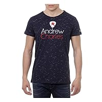 Dark Blue M Andrew Charles Mens T-Shirt Short Sleeves Round Neck Dark Blue JACK