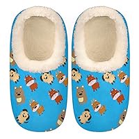 Cute Deer Dog Cow Women's Slippers, Animal Cow Soft Cozy Plush Lined House Slipper Shoes Indoor Non-Slip Slippers for Girls Boys Teenager