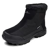 Men's Warm Snow Boots, Fur Lined Waterproof Winter Shoes, Anti-Slip Lightweight Ankle Boot