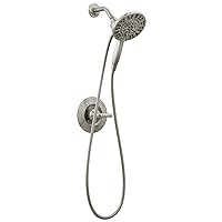 Arvo 14 Series Single-Handle Shower Faucet, Shower Trim Kit with 4-Spray In2ition 2-in-1 Dual Hand Held Shower Head with Hose, SpotShield Stainless 142840-SP-I (Valve Included)
