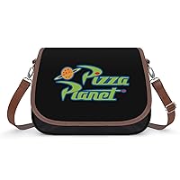 Pizza Planet Cute Shoulder Bag Removable Straps Crossbody Bag Waterproof Leather Handbag for Women
